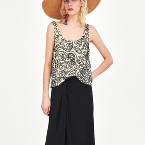 ZARA Embroidered Tank Top